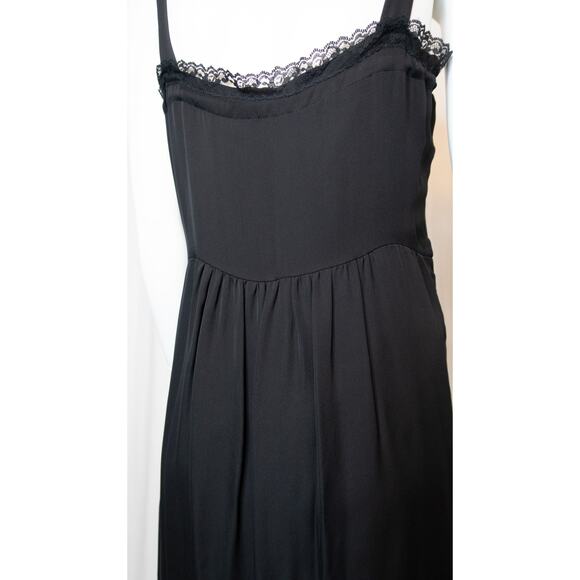 JENNI KAYNE Silk Black Lace Trim Slip Mini Dress US XS - Picture 10 of 13